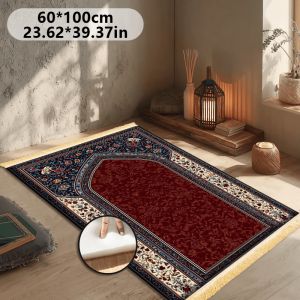 Thảm Cầu Nguyện Hồi Giáo Hoa Văn Ba Tư VIKAMA Có Thể Giặt Được Thoải Mái Thảm Hồi Giáo Dùng Cho Nhà Du Lịch Nhà Thờ Hồi Giáo - Polyester Mềm Mại Chống Trơn Trượt