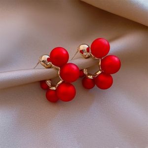 Imitation Pearl Earrings For Women 2023 Trending Round Stud Earrings For Wedding Party Elegant Jewelry Fashion Accessories K0
