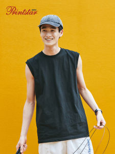 Printstar | Loose Fit Round Neck Cotton Mens Sleeveless T-Shirt