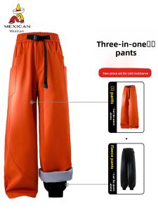 Outdoor Waterproof Windproof Fleece Lined Straight Leg Work Trousers for Men And Women Mexican Brand 2025 New Style Casual Hiking Pants