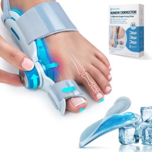Tech Love Bunion Corrector for Women Men Big Toe with Cold Compress Pad Adjustable Knob Double Correction Bunion Fix Relief Bunion Splints Hammer Toe Straightener 1pc