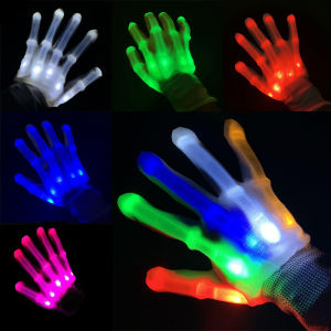 Luminous Flashing Skull Gloves LED Gloves Neon Guantes Glowing Halloween Party Light Props Stage Costume Christmas Supplies