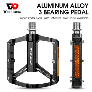 WEST BIKING Mountain Bike Bicycle Pedals 3 Bearing Profile Aluminium Hollow  Non-Slip Bike Pedal Ultralight MTB Mountain Bike Pedal