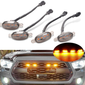 Đèn LED 4 Trong 1 Cho Lưới Tản Nhiệt Trước Xe Hơi Đèn Báo Rẽ Màu Hổ Phách Khói Cho Xe Jeep SUV Địa Hình Ford Toyota - Đèn Chạy Ban Ngày