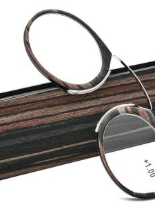 Ultra-Thin Nose-Pad Reading Glasses for Men And Women Mobile Phone Clips Side-Lying No-Legs Design Floral Pattern