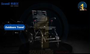 [SO WELL] 16" Seat Super Lightweight Luxurious Travel Wheelchair with Carbon Fiber Coated Frame and Pull Rod