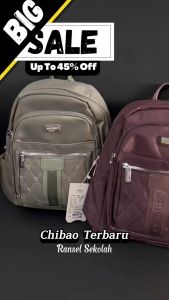 CHIBAO - Tas Ransel Sekolah 880563-N22-120 List Kulit Backpack To School Kanvas Premium