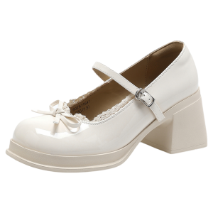 Josiny | Retro French Comfortable Mary Jane Shoes White