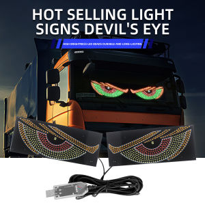 KEVANLY | Car Truck Devil Eyes LED Screen Light Dynamic Flashing Animation Led Eye Display Pixel Panel Front Rear Windshield Warning Light