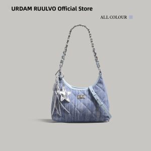 URCDN RDALVO | Trendy Diamond-patterned Denim Crossbody Underarm Bag
