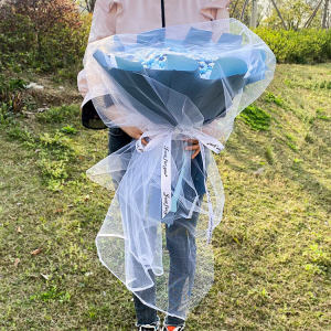 Gradient Stars Origami Bouquet Valentines Day Gift DIY Handmade Material Package Birthday Gift for Girlfriend Creative Wire Product