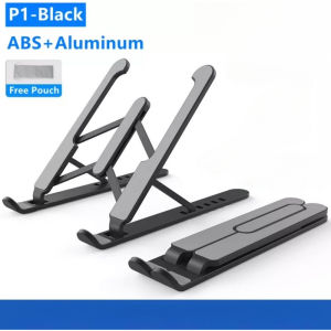 Black Foldable Lift Portable Laptop Stand Aluminum Computer Stand