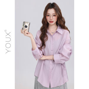 YOUXIANG | Đầm Chấm Bi Màu Xám Phong Cách Pháp Thiết Kế Sweet Shadow Mới Hè 2026