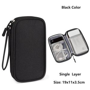 Data Cable Storage Bag Waterproof Portable Carry Case Storage Bag Travel Organizer Bag for Cable Cord USB Charger
