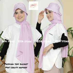 HIJAB PASMINA BUCKET HUT /PASMINA TOPI/PASMINA BUCKET RAWIS/HIJAB PASMINA VIRAL MODEL TERBARU