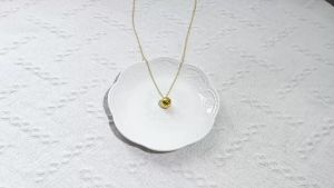Gold Plated Spherical Pendant Necklace Embossed Auspicious Cloud Pattern Round Ball Neck Chain Jewelry Gift for Men Women