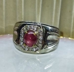 Cincin Batu Natural Ruby Star