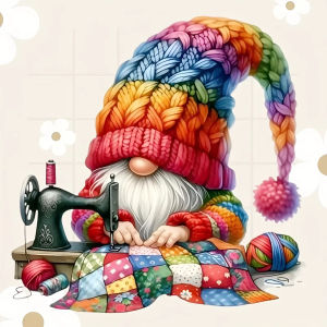 Acrylic Paint By Numbers Spring Floral Gnome Painting By Numbers on Canvas Coloring By Number for Adults Paint Digital Art