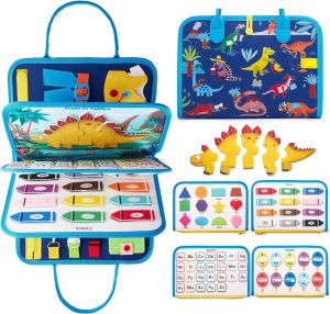 Dinosaur busy board FELT quiet book therapy toy