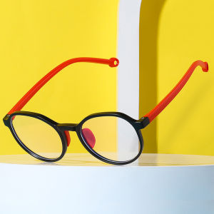 IMPALA FL1012Q กรอบซิลิโคนแฟชั่นสำหรับเด็กผ้าปูที่นอนแว่นคอมพิวเตอร์และอะไหล่ป้องกันการสูญหายและป้องกันการตกเลนส์สีฟ้าป้องกันป้องกันความเมื่อยล้า UV พร้อมกล่องแว่นตา