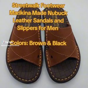 Streetwalk Footwear Marikina Sandals & Leather Slippers for Men Marikina Slippers for Boys Round Toe Sandals for Men & Tahi na Sandals Balat na Sandals for Men Original & House Slippers for Men & Tsinelas Panglalalaki Tsinelas for Men (Code: VER-01