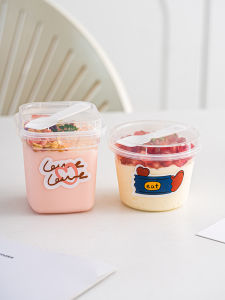 Yogurt Dessert Cup With Lid Plastic