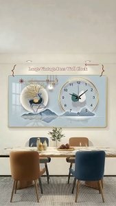 【ship within 24h】wall clock living room clock wall design decor with frame clock mural painting home decoration bedroom