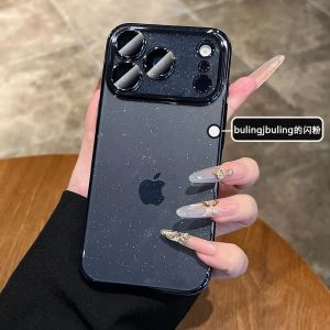 Luxury Clear Bling Glitter Plating Case for iPhone 17 Air 16 15 14 Plus 13 12 11 Pro Max Ultra Thin Lens Protection Hard Cover