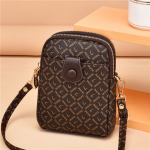 Vertical Mobile Phone Bag Summer Womens Mini Messenger Bag Small Bag Fashion Trendy One-Shoulder Bag Double Layer Small Shoulder Bag