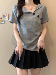 เสื้อยืดแขนสั้นผู้หญิงไซส์ใหญ่สไตล์ใหม่จีน ปักโบว์ผีเสื้อ ฤดูร้อน สีขาว ทรงหลวม ทรงเข้ารูป เสื้อผ้าทำงาน