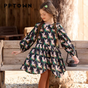 PPTOWN | New Long Sleeve Floral Childrens Dress