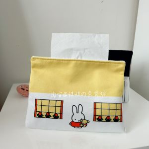 Cute MiFei Rabbit Cartoon Tissue Box Creative House Shape for Office Home Living Room Car Draw Tissue Box Storage Organizer