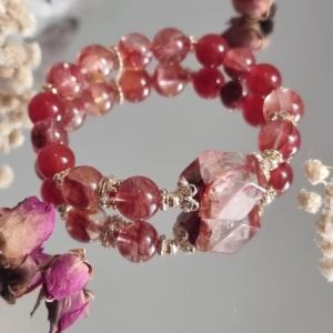 Fiery Synergy Bracelet - Fire Quartz & Carnelian - Vitality Creativity Motivation & Strength