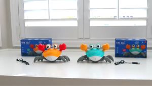 Automatic Escaping Crab Octopus Sensing Crawling Baby Toy with Light and Music Sound Toddler Interactive Toys Infant Birthday Gift for Boy Girl
