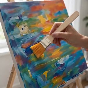 Yunliwei Nylon Bristle Brushes Mini Wooden Handle Art Oil Painting Brush Multi-purose Dusting Cleaning Brush DIY Crafts Supplies