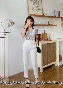 Quần tây nữ công sở 2 bên cạp cao khoá sườn-XMTĐ