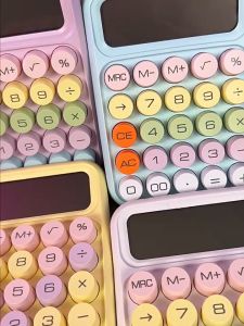 [Happy Kids] 12 Digits Large Display Candy Color Round Button Calculator Accounting 多巴胺色系计算机 Kalkulator - ST26