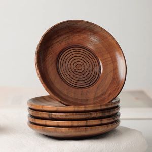 Solid Wood Cup Mat Coffee Cup Tea Cup Heat Resistant Small Tray Japanese Style Wooden Tea Cup Mat Heat Insulation Pad