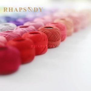 Rhapsody Size #8 Pearl Cotton Crochet Thread Embroidery Craft Needle Cross Stitch Egyptian Cotton Mercerized 12 Balls Set