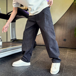 Khaki Straight Leg Mens Jeans Summer High Waist Loose Wide Leg Casual Pants Handsome Cool Trendy New 2025 Loose Fit Jeans