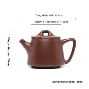 CANGHUTIANXIA | Bộ ấm chén đất sét tím handmade dùng cho một người
