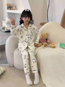 [Ship from Malaysia] 2026 New Year capybara budak perempuan Kids Outfit light & soft touch Kids Long Sleeve Lapel Home wear Poly-cotton Boys or Girls Pyjamas