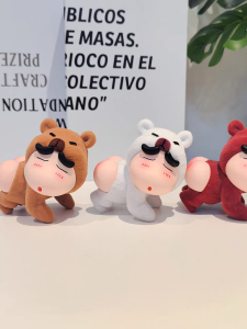 Crayon Shinchan Flocked Plush Bear Home Car Decoration Solid Color Cute Collectible Toy Gift Anime Themed Desktop Ornament