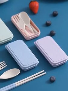 🔥Stok Sedia🔥 Set Alat Makan Lipat 3 Dalam 1 Dengan Kotak 🍴Sudu Garpu & Chopstick | Foldable Cutlery Set | 三合一折叠便携餐具套装