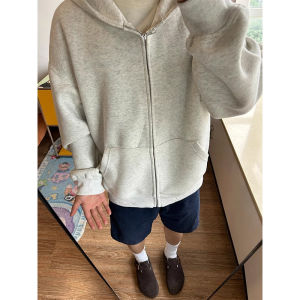 LIUBU | Vintage White-Gray Autumn/Spring Premium Feel Cleanfit Hoodie