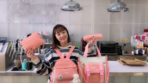 BJ16788 (4IN1) - BLACK/BLUE/PINK/PURPLE TAS RANSEL FREE BONEKA PIN SEKOLAH WANITA FASHION IMPORT MODIS ELEGAN TERMURAH TERLARIS TERBARU BAGSTORE JAKARTA TAS BATAM EL6788 BQ3589 GT1989 JT8231 LT2240 CR8031