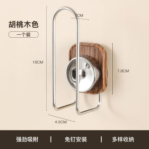 Bathroom Wall Mounted Suction Cup Storage Rack No Drilling Hairband Jewelry Face Wash Storage Hook Retro Wooden Material