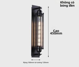 JOYINLED Đèn Tường Công Nghiệp Phong Cách Retro Sắt Kim Loại Đèn Treo Tường Cho Hành Lang Cầu Thang Nhà Hàng Gác Xép Chiếu Sáng Lên Xuống Đen E27 Base