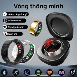 Nhẫn Thông Minh R09 Dành Cho Nam & Nữ Với Hộp Sạc Theo Dõi Nhịp Tim Oxy Máu Chống Nước 5ATM Tương Thích Với Android Và iOS Theo Dõi Nhiệt Độ Da