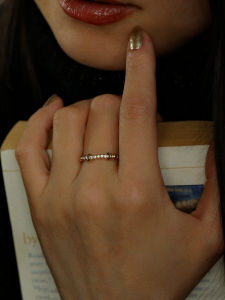 Elegant Silver Bean Arm Ring for Women Minimalist Premium Diamond Stacking Ring Fashionable Trendy Jewelry Accessory